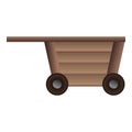Wood wagon icon, cartoon style