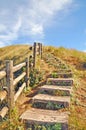 Wood Walk Way and Wood rail,Kew Mae Pan,Doi Inthanon,Thailand Royalty Free Stock Photo