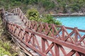 wood walkway at koh lan Royalty Free Stock Photo