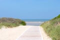 Wood walkway to the beach