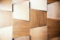 Wood wall geometry decoration background Royalty Free Stock Photo