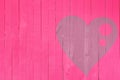 Wood wall graffiti heart, valentines day background Royalty Free Stock Photo