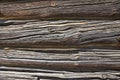 Wood wall texture of old log house. Royalty Free Stock Photo