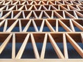 Wood wall Triangle geometry pattern Wood work Architecture details Building Facade Royalty Free Stock Photo
