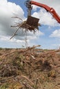 Wood waste being loaded