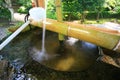 Wood water spoon at a Japanese Temple