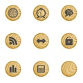 Wood web buttons Royalty Free Stock Photo