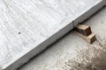 Wood wedges concrete slab Royalty Free Stock Photo