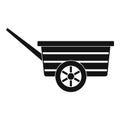 Wood wheelbarrow icon, simple style