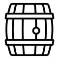 Wood whiskey barrel icon, outline style