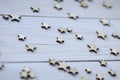 Wood white background with stars