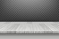 Wood white desk, table top surface in perspective on plaid backdrop vector illustration