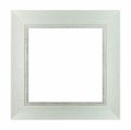 Wood white frame rectangle isolated white background, use clipping path Royalty Free Stock Photo