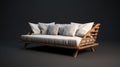 Wood And White Sofa: A Stunning Blend Of Hard Surface Modeling And Tropical Baroque