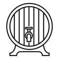 Wood wine tap barrel icon, outline style