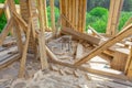 wooden beams in a new house construction Royalty Free Stock Photo