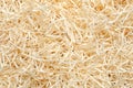 Wood wool background, from above, excelsior, made of wood slivers cut from logs Royalty Free Stock Photo