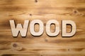 WOOD word made with building blocks on wooden board Royalty Free Stock Photo