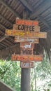 Wood words coffee wall