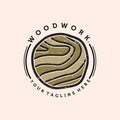 Wood Work Vector Illustration Logo Design. Wood Logo Sign for Wood Master, Sawmill and Carpentry Service