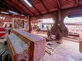 Wood workshop construction site at Truth Temple in Pattaya Royalty Free Stock Photo