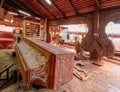 Wood workshop construction site at Truth Temple Pattaya Royalty Free Stock Photo