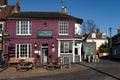 Woodbridge Suffolk UK February 25 2022: Exterior view of the popular The Anchor pub in Woodbridge town centre, they are taking a