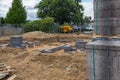 Woodbridge Suffolk UK July 11 2021: A view of a new building site at the start of a housing development in a small rural village