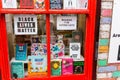 Woodbridge, Suffolk, UK June 19 2020: A window display in an independent bookshop promoting educational and resource books towards