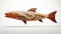 Woodcarved Salmon Sculpture Classic Tattoo Motifs In Contemporary Canadian Art Royalty Free Stock Photo