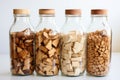 Woodchip in the PET Bottle for recycleable raw material Royalty Free Stock Photo