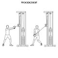 Woodchop exercise strength workout vector illustration outline Royalty Free Stock Photo