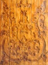 Woodcraft, Chinese oriental art on natural wooden plank.