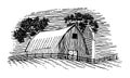 Woodcut Barn and Silo Icon