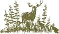 Woodcut Moose Design Royalty Free Stock Photo