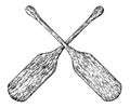 Woodcut Paddles Royalty Free Stock Photo