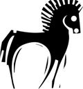 Woodcut style horse