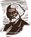 Woodcut Style Frederick Douglass Royalty Free Stock Photo