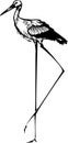 Woodcut Tall Stork