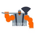 Woodcutter logo. Lumberjack sign. lumberman symbol. feller with
