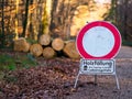 Woodcutting - Danger Ahead Royalty Free Stock Photo