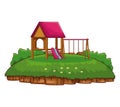 Woode playhouse at park