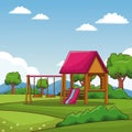 Woode playhouse at park