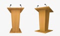 Woodeb pulpit, podium or tribune, rostrum stand Royalty Free Stock Photo