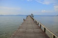 Wooded bridge in the port with beautiful sky Royalty Free Stock Photo