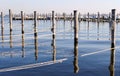 Wooded Dock Poles and Ropes Horizontal