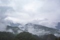 Wooded mountainsides landscape. Himalayan Mountains of Nepal