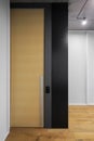 Woodem interior door in the room Royalty Free Stock Photo