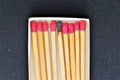 Wooden matches on white blackground sulfur object fire Royalty Free Stock Photo