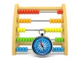 Wooden abacus with compass